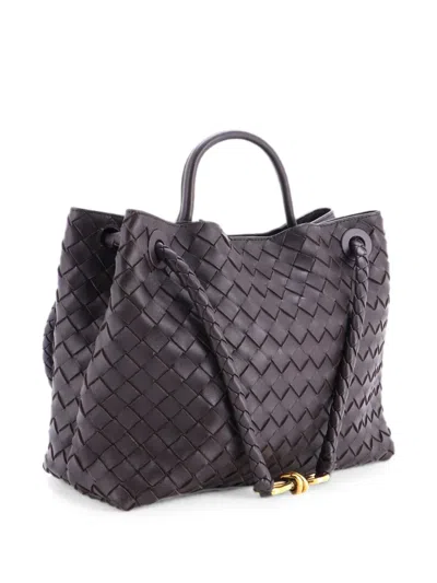 Pre-owned Bottega Veneta Andiamo Top Handle Bag Intrecciato Nappa Medium Satchel In Brown