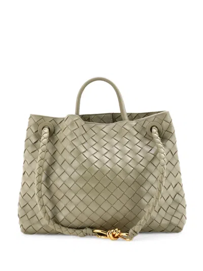 Pre-owned Bottega Veneta Andiamo Top Handle Bag Intrecciato Nappa Medium Satchel In Green