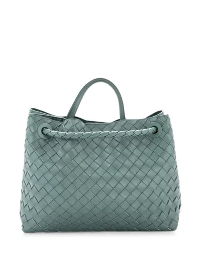 Pre-owned Bottega Veneta Andiamo Top Handle Bag Intrecciato Nappa Medium Satchel In Green