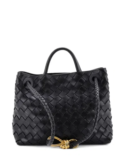 Pre-owned Bottega Veneta Andiamo Top Handle Bag Intrecciato Nappa Small Satchel In Black