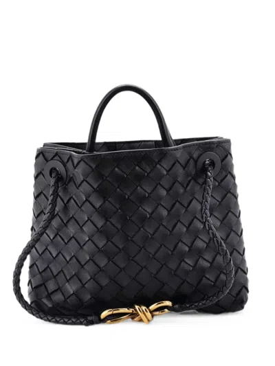 Pre-owned Bottega Veneta Andiamo Top Handle Bag Intrecciato Nappa Small Satchel In Black