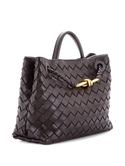 Pre-owned Bottega Veneta Andiamo Top Handle Bag Intrecciato Nappa Small Satchel In Brown