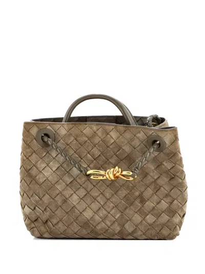 Pre-owned Bottega Veneta Andiamo Top Handle Bag Intrecciato Nappa Small Satchel In Green
