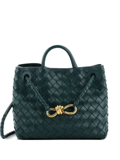 Pre-owned Bottega Veneta Andiamo Top Handle Bag Intrecciato Nappa Small Satchel In Green