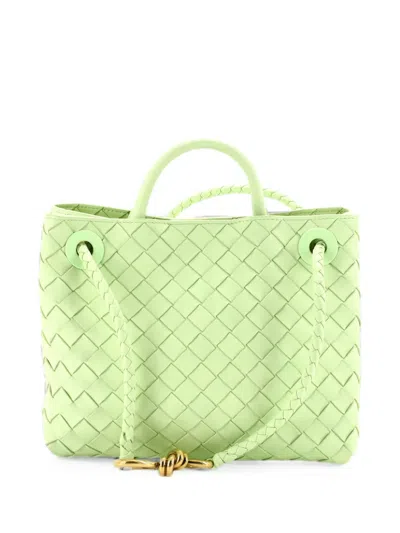 Pre-owned Bottega Veneta Andiamo Top Handle Bag Intrecciato Nappa Small Satchel In Green