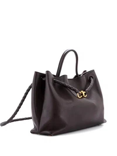 Pre-owned Bottega Veneta Andiamo Top Handle Bag Leather Medium Satchel In Brown