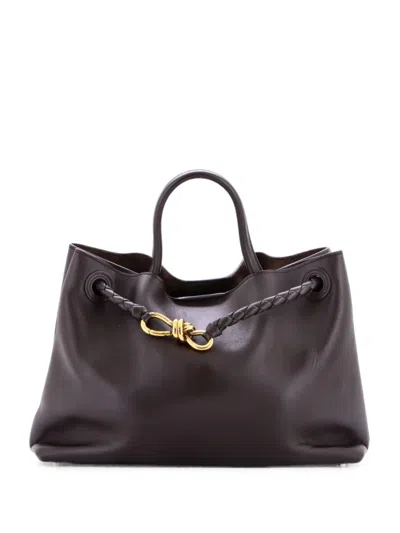 Pre-owned Bottega Veneta Andiamo Top Handle Bag Leather Medium Satchel In Brown