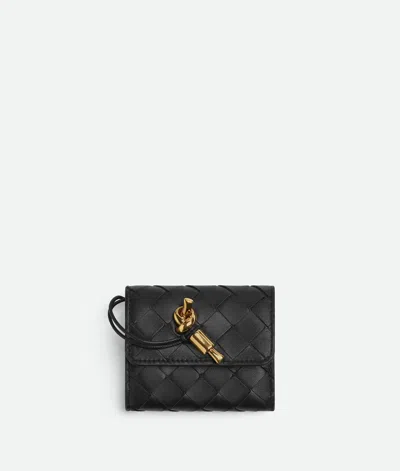 Bottega Veneta Andiamo Tri-fold Portemonnaie Mit Zip In Purple