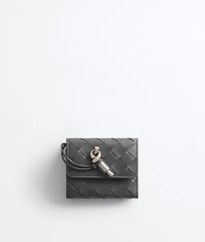 Bottega Veneta Andiamo Tri-fold Wallet In Obsidian Grey