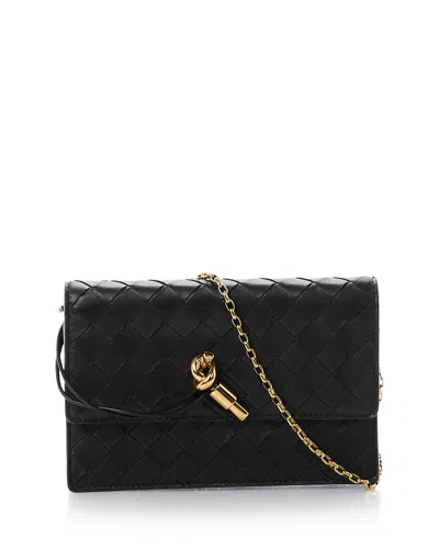 Bottega Veneta Andiamo Wallet On A Chain In Black
