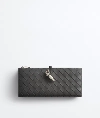 Bottega Veneta Andiamo Wallet Organizer In Obsidian Grey