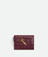 Bottega Veneta Andiamo Zipped Card Case In Burgundy
