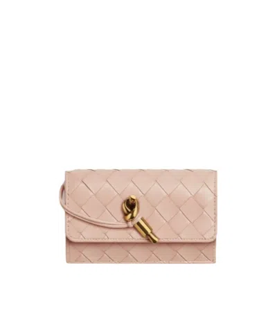 Bottega Veneta Andiamo Zipper Card Bag In Nude