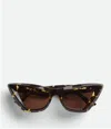 Bottega Veneta Bottega  Veneta Angle Acetate Pointed Cat Eye Sunglasses In Marron