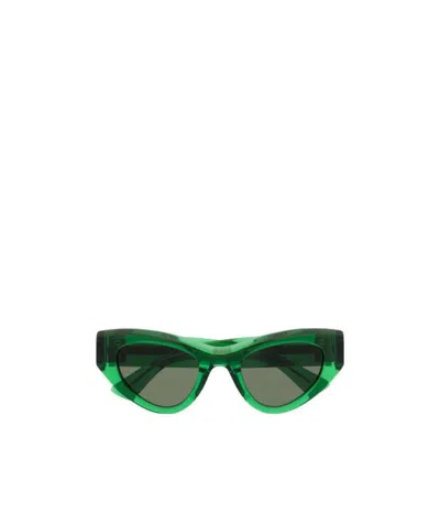 Bottega Veneta Angle Cat-eye Sunglasses In Green