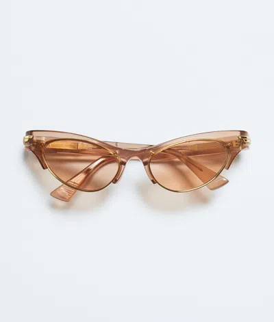 Bottega Veneta Angle Cat Eye Sunglasses In Brown
