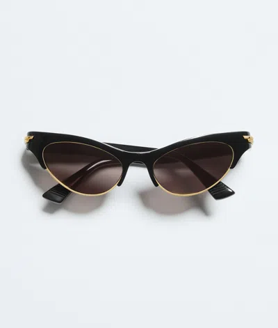 Bottega Veneta Angle Cat Eye Sunglasses In Black