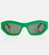 Bottega Veneta Square Cat-eye Sunglasses In Green