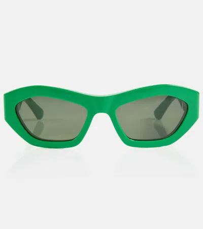 Bottega Veneta Square Cat-eye Sunglasses In Green