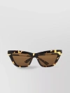 Bottega Veneta Angular Geometric Sunglasses With Wide Arms In Black