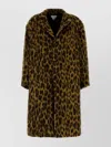 Bottega Veneta Animal Print Coat With Faux Fur Texture In Brown