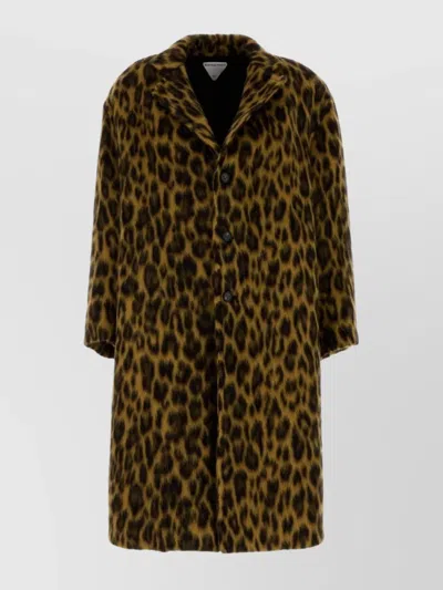 BOTTEGA VENETA ANIMAL PRINT COAT WITH FAUX FUR TEXTURE