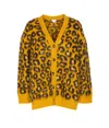Bottega Veneta Womens V-neck Leopard Wool-blend Cardigan Egg Yolk Fondant In Orange