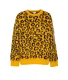 Bottega Veneta Leopard Printed Crewneck Jumper In Yellow