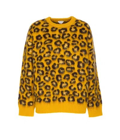 Bottega Veneta Animalier Sweater In Yellow