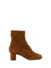 Bottega Veneta Atomic Intrecciato Suede Ankle Boots In Caramel