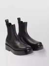 Bottega Veneta Ankle-length Leather Chelsea Boots With Platform Sole In Black