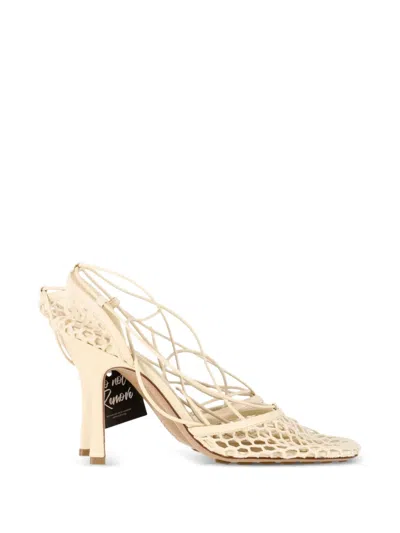 Pre-owned Bottega Veneta Ankle Tie Sandals In Neutral
