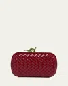 Bottega Veneta Knot Intrecciato Woven Leather Shoulder Bag In Apple Candy