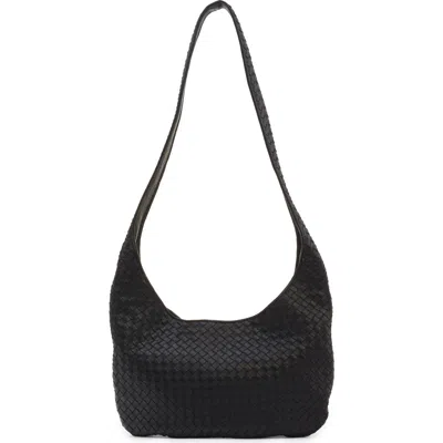 Bottega Veneta Archive Intrecciato Leather Hobo Bag In Black/silver