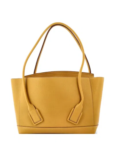 Pre-owned Bottega Veneta Arco Bag Grainy Leather Medium Satchel In Yellow