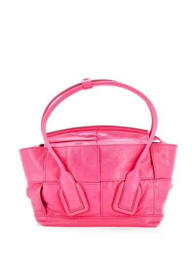 Pre-owned Bottega Veneta Arco Bag Maxi Intrecciato Leather Mini Shoulder Bag In Pink