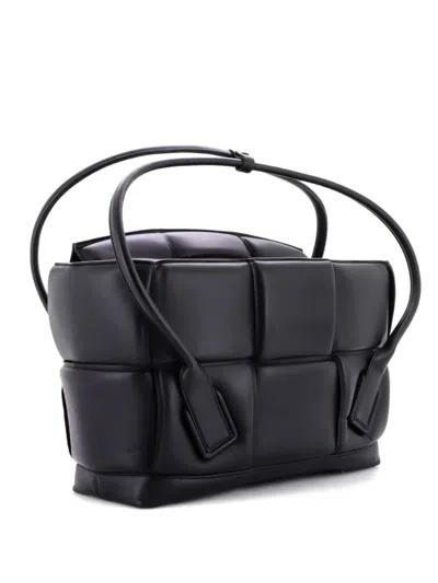 Pre-owned Bottega Veneta Arco Bag Padded Maxi Intrecciato Leather Large Tote Bag In Black