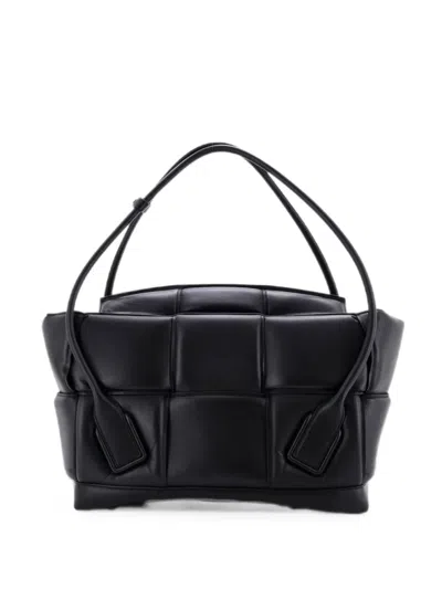 Pre-owned Bottega Veneta Arco Bag Padded Maxi Intrecciato Leather Large Tote Bag In Black