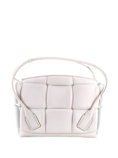 Pre-owned Bottega Veneta Arco Bag Padded Maxi Intrecciato Leather Large Tote Bag In White