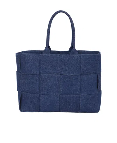 Bottega Veneta Arco Denim Tote Bag In Blue