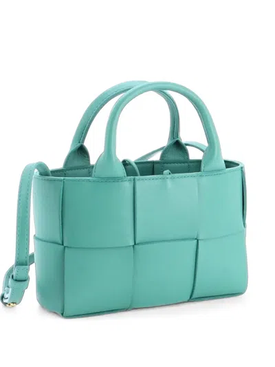Pre-owned Bottega Veneta Arco Maxi Intrecciato Leather Candy Tote Bag In Green