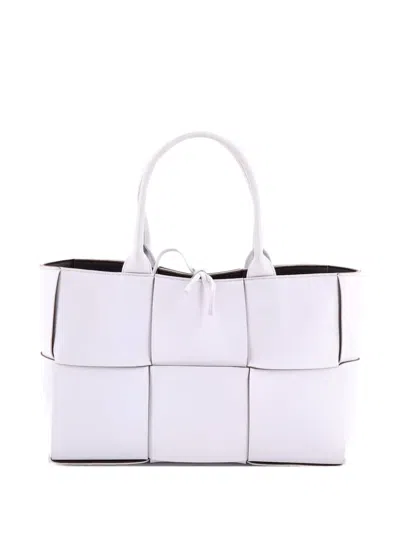 Pre-owned Bottega Veneta Arco Maxi Intrecciato Leather Small Tote Bag In Purple