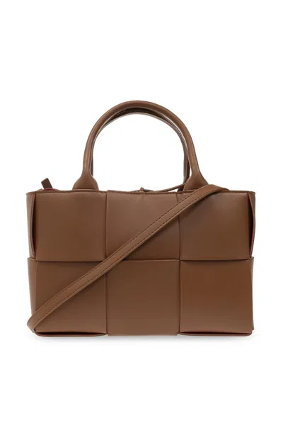 Bottega Veneta Arco Mini Shopper Bag In Taupe_grey_gold