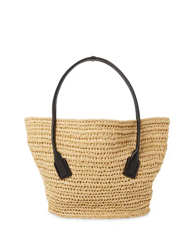 Bottega Veneta Women's Mini Arco Woven Raffia Tote In Natural Black