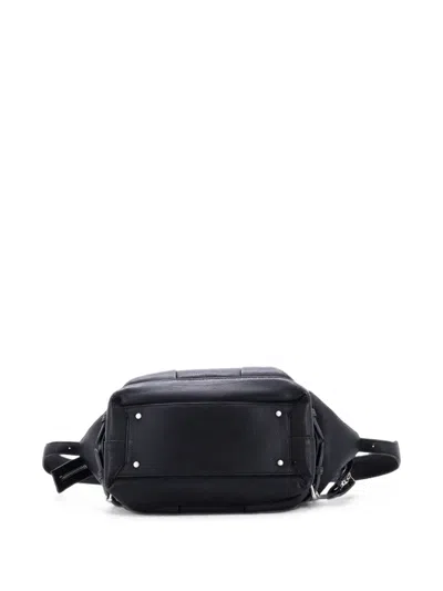 Pre-owned Bottega Veneta Arco Tool Bag Maxi Intrecciato Leather Satchel In 黑色