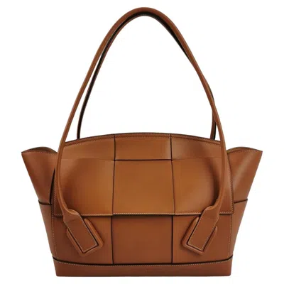 Pre-owned Bottega Veneta Arco Tote Bag Medium Tan Brown Leather 33