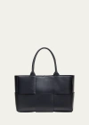 Bottega Veneta Arco Woven East-west Tote Bag In Black/gold