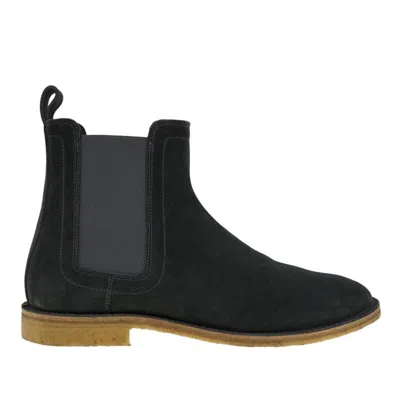 Pre-owned Bottega Veneta Ardoise Chelsea Boots Suede Leather Navy Blue Size 42 / 9 Us
