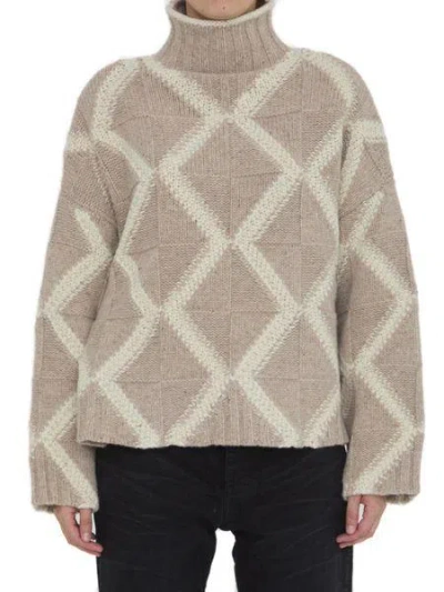 BOTTEGA VENETA BOTTEGA VENETA ARGYLE INTARSIA SWEATER