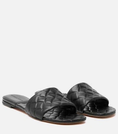 Bottega Veneta Army Quilted Leather Slides In Black